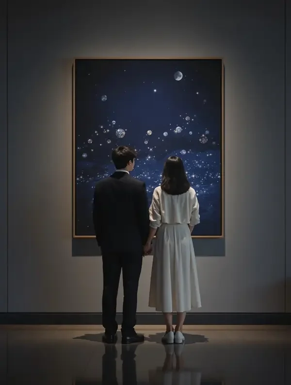 a v 片 美术馆里的并肩 韩国爱情剧 剧情海报