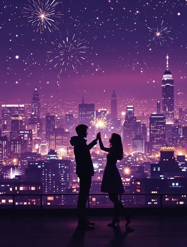 a v 片 跨年夜的天台烟花 韩国爱情剧 剧情海报