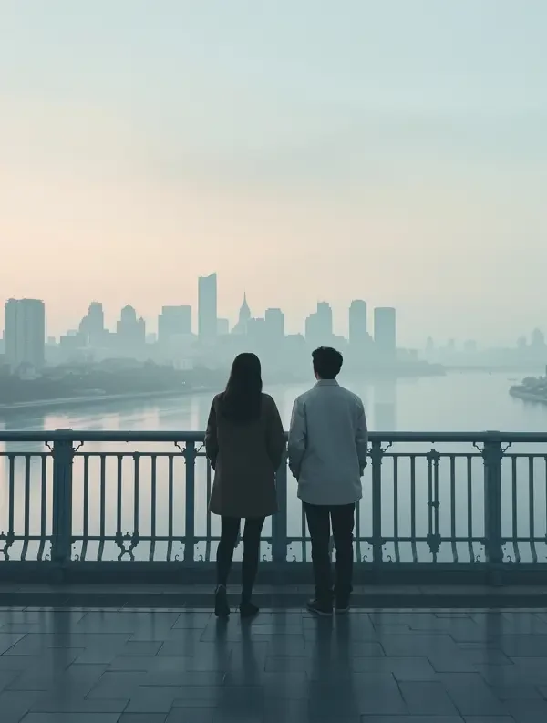 a v 片 汉江桥上的清晨 韩国爱情剧 剧情海报