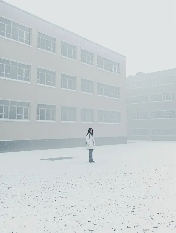 a v 片 寒假空教室的雪 青春校园 剧情海报